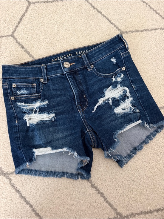 American Eagle Outfitters Pants - American Eagle The Dream Short Dark Indigo Distressed Denim Shorts